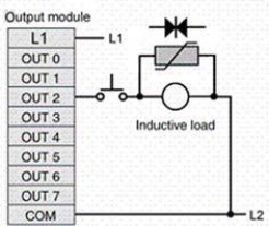 The suppression circuit shown:   A) can be used to suppress DC loads. B) can be used to suppress AC loads. C) uses a metal oxide surge suppressor. D) all of these.