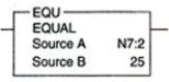 A value of 30 stored in N7:2 would make this instruction true.   