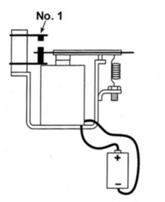 In the relay shown, the contact No. 1 is an:   A) NO fixed contact. B) NC fixed contact. C) NO movable contact. D) NC movable contact.