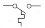 The symbol shown is that for a:   A) proximity switch. B) temperature switch. C) limit switch. D) level switch.