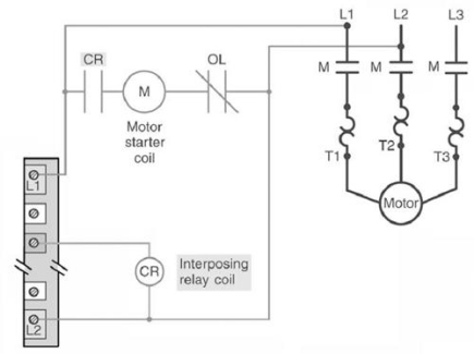 The schematic diagram of Figure 2-6 is an example of how a PLC output module is connected to   A) isolate the load from the controller. B) control a high resistance load. C) vary the speed of a motor. D) control a high current load.