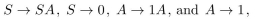 What is the language generated by the grammar with productions where S is the start symbol?