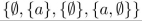 determine whether the given set is the power set of some set. If the set is a power set, give the set of which it is a power set.