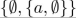 determine whether the given set is the power set of some set. If the set is a power set, give the set of which it is a power set.