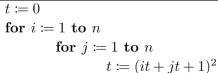 Give a big-O estimate for the number of operations (where an operation is an addition or a multiplication) used in this segment of an algorithm: