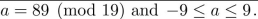 Find the integer a such that