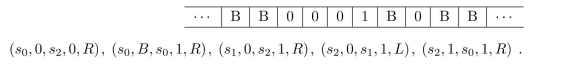 For the following Turing machine T , find the final tape when T is run on the following tape, beginning in the initial position (the first nonzero entry from the left):