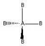 Which of the following pictures best illustrates a tetrahedral shape for the molecule AB4? A)    B)    C)    D)   