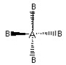 Which of the following pictures best illustrates a tetrahedral shape for the molecule AB4? A)    B)    C)    D)   