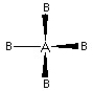 Which of the following pictures best illustrates a tetrahedral shape for the molecule AB4? A)    B)    C)    D)   