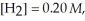 For the following reaction at 1500 K, the equilibrium concentrations of each species are,   [N₂] = 0.10 M, and [N₂H₄] = 0.10 M. The equilibrium constant value is 0.04. N₂H₄ (g) ⇔ 2 H₂ (g) + N₂ (g)