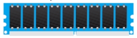   -Consider the graphic. What type of memory is illustrated? A)  DIP B)  SIMM C)  DIMM D)  RIMM