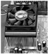   -Reference the figure. What is the component located under the fan? A)  CPU B)  RAM C)  Chipset D)  L1 cache