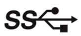   -Refer to the provided figure. What type of cable would have this symbol? A)  RF (radio frequency)  B)  USB 3.0 C)  Bluetooth D)  FireWire