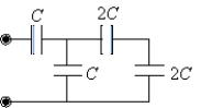 If C = 36 µF,determine the equivalent capacitance for the combination shown.   A) 36 µF B) 28 µF C) 14 µF D) 24 µF E) 33​ µF