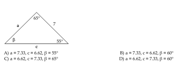 Solve the triangle.