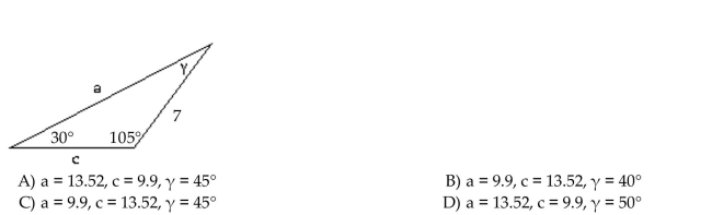 Solve the triangle.