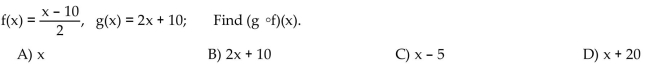 For the given functions f and g, find the requested composite function.