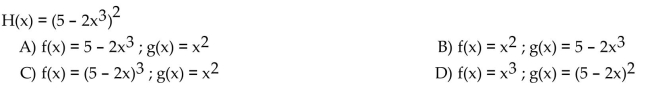 Find functions f and g so that f ° g = H.