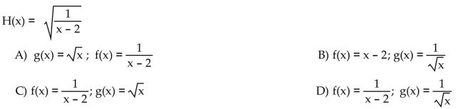 Find functions f and g so that f ° g = H.