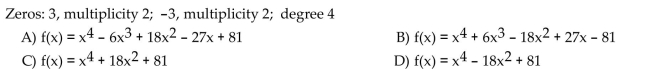 Form a polynomial whose zeros and degree are given. Use a leading coefficient of 1.