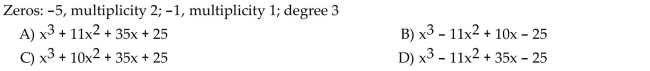 Form a polynomial whose zeros and degree are given. Use a leading coefficient of 1.