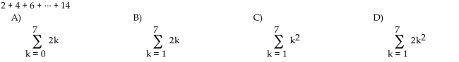 Express the sum using summation notation.