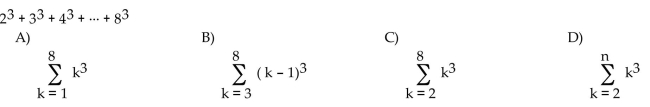 Express the sum using summation notation.