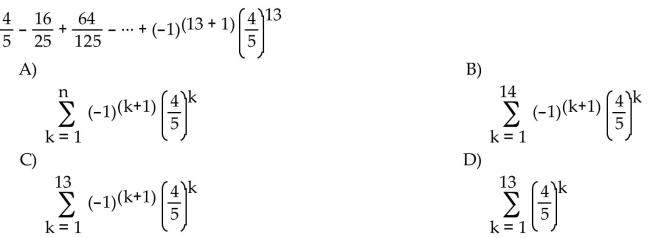Express the sum using summation notation.