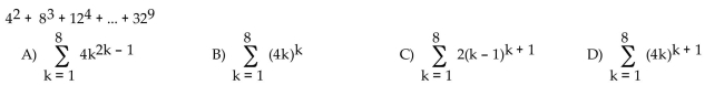 Express the sum using summation notation.