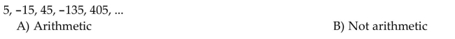 Determine whether the sequence is arithmetic.