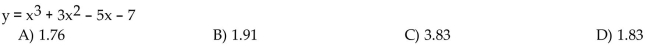 Use ZERO (or ROOT) to approximate the positive x-intercepts of the equation. Round to two decimal places.  <div style=padding-top: 35px> 