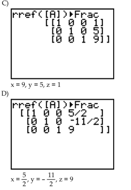 Use a graphing utility to solve the system of linear equations and give the solution of the system.    <div style=padding-top: 35px> 