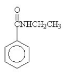 The amide formed in the reaction of benzoic acid and ethylamine is ________. A)    B)    C)    D)    E)   