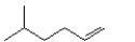 What is the IUPAC name of the following compound?   A) 5-methyl-1-hexene B) 2-methyl-1-hexene C) 2-methyl-5-hexene D) 5-methyl-2-hexene E) 1-hexene
