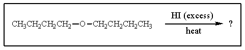 What would be the expected product(s) of the following reaction?   A)  CH<sub>3</sub>CH<sub>2</sub>CH<sub>2</sub>CH<sub>2</sub>OH + CH<sub>3</sub>CH<sub>2</sub>CH<sub>2</sub>CH<sub>2</sub>I B)  CH<sub>3</sub>CH<sub>2</sub>CH<sub>2</sub>CHI-O-CH<sub>2</sub>CH<sub>2</sub>CH<sub>2</sub>CH<sub>3</sub> C)  2 CH<sub>3</sub>CH<sub>2</sub>CH<sub>2</sub>CH<sub>2</sub>I D)    E)  no reaction occurs