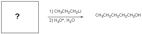 For the transformations below,what is the structure of the starting material?   A)  CH<sub>3</sub>CH<sub>2</sub>OH B)    C)    D)    E)  None of the above.