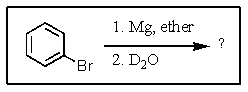 What would be the expected product(s) of the following reactions?   A)  C<sub>6</sub>H<sub>5</sub>OH B)  C<sub>6</sub>H<sub>5</sub>D C)  C<sub>6</sub>H<sub>5</sub>OD D)  C<sub>6</sub>H<sub>6</sub> E)  both A and C