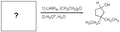 For the transformations below,what is the structure of the starting material?   A)    B)    C)    D)    E)   