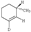 Predict the product of reaction of the following deuterated compound.   A)    B)    C)    D)    E)   