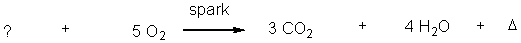 What reactant is needed to complete and balance the following reaction?   A)  C<sub>3</sub>H<sub>8</sub> B)  C<sub>2</sub>H<sub>6</sub> C)  C<sub>3</sub>H<sub>4</sub> D)  C<sub>3</sub>H<sub>6</sub> E)  C<sub>6</sub>H<sub>12</sub>