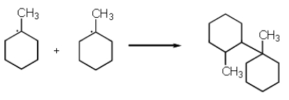 The following reaction represents what type of process?   A)  Propagation B)  Termination C)  Initiation D)  Nucleophilic addition E)  None of the above.