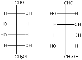 The carbohydrate structures below are related as   A)  Anomers B)  Enantiomers C)  Diastereomers D)  D and L stereoisomers E)  both B and D