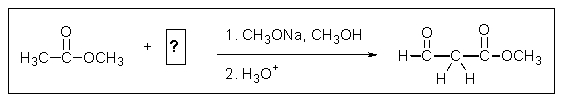 What missing reactant would be required to provide the product shown?   A)    B)    C)    D)    E)  None of these would work.