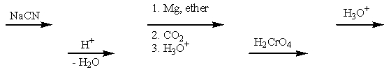 A multistep preparation of propylpropanoate from only 1-propanol would require the use of how many of the reagents below (i.e.,what reagents would you need to use if you only had 1-propanol to start with) ?     A)  Two of the above. B)  Three of the above. C)  Four of the above. D)  All of the above. E)  The preparation cannot be done with only these reagents.