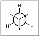 Rotation around the carbon-carbon bond of the molecule depicted by the following Newman projection requires how much energy?   A)  0 kcal/mol B)  3 kcal/mol C)  6 kcal/mol D)  9 kcal/mol E)  15 kcal/mol