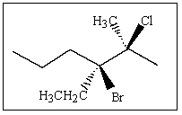 What is the correct Newman projection for the following molecule?   A)    B)    C)    D)    E)  None of the above.