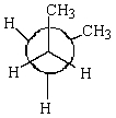 Consider the potential energy diagram for rotation about the C2-C3 bond in pentane.The position marked  A  most likely corresponds to which of the following Newman projections?   A)    B)    C)    D)    E)   