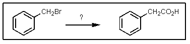 Which of the following sets of reagents would convert benzyl bromide to phenylethanoic acid?   A)    B)    C)    D)    E)  both B and D