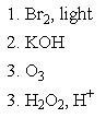 Several 2-arylpropanoic acids are used as analgesics (painkillers) .Three of these [Ibuprofen (= Advil) ,Naproxen (= Aleve) and Ketoprofen (= Orudis KT) ] are currently available in over-the-counter form.Which of the following sets of reagents would accomplish conversion of an ethyl aromatic to a 2-arylpropanoic acid?   A)    B)    C)    D)    E)  both A and B